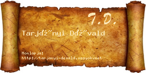 Tarjányi Dévald névjegykártya
